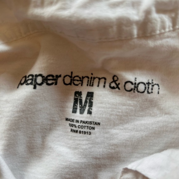 Paper Denim Polo White Sz Medium - Picture 3 of 3